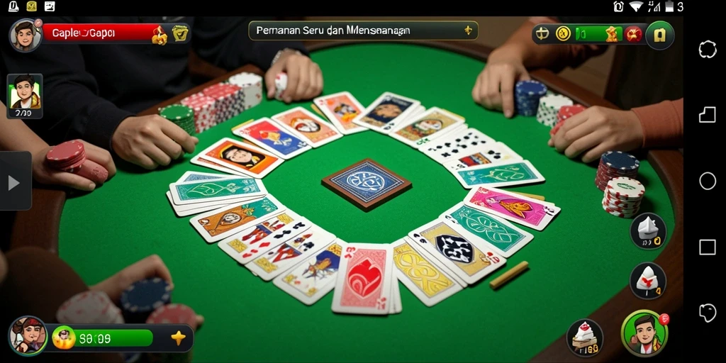 Screenshot menampilkan aksi gameplay seru dalam Gaple.