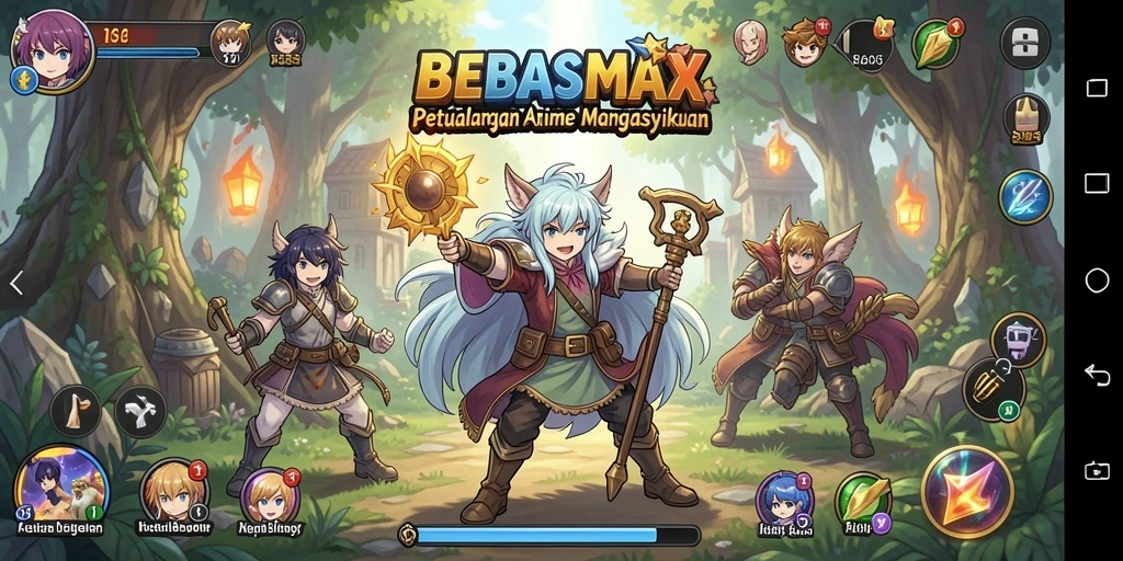Tampilan gameplay seru dan karakter anime yang menarik.