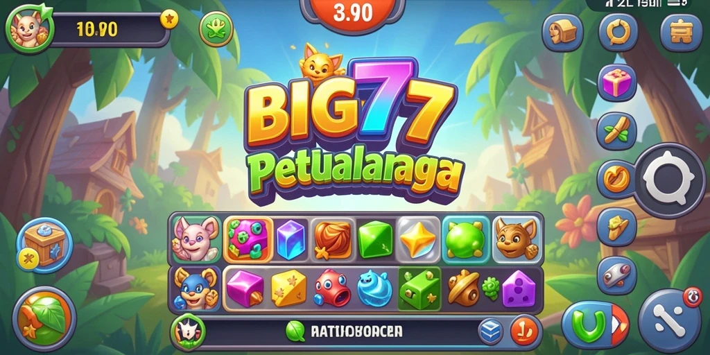 Tangkapan layar menunjukkan serunya gameplay Match-3 di BIG77.