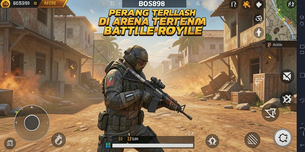 Gameplay mendebarkan dalam pertarungan Battle Royale di BOS898.