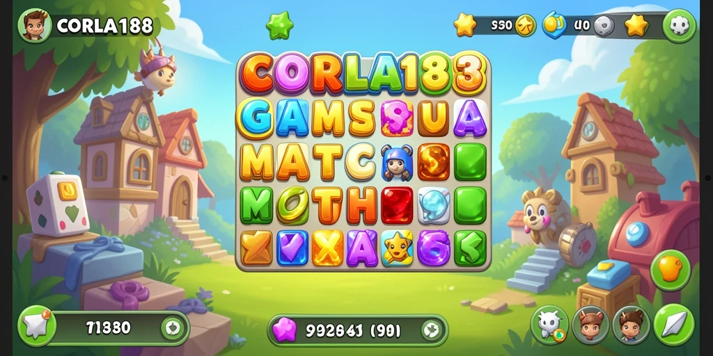 Screenshot menunjukkan gameplay seru dan penuh warna di CORLA188.