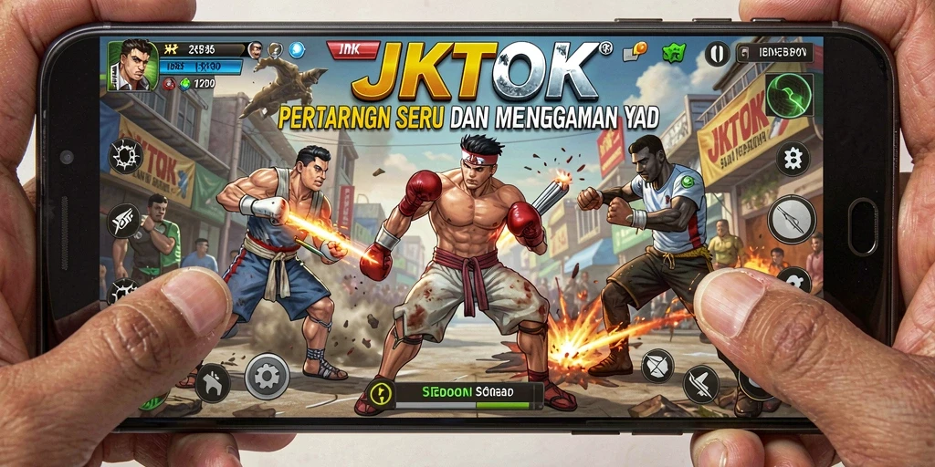 Screenshot JKTOK menampilkan pertarungan seru antara karakter utama.