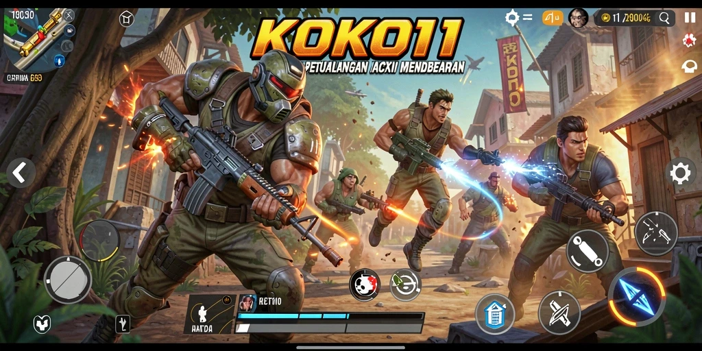 Tampilan seru gameplay KOKO11 saat bertempur melawan musuh.