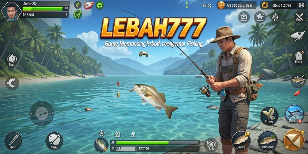 Gameplay seru dalam LEBAH777 yang menunjukkan aksi memancing.