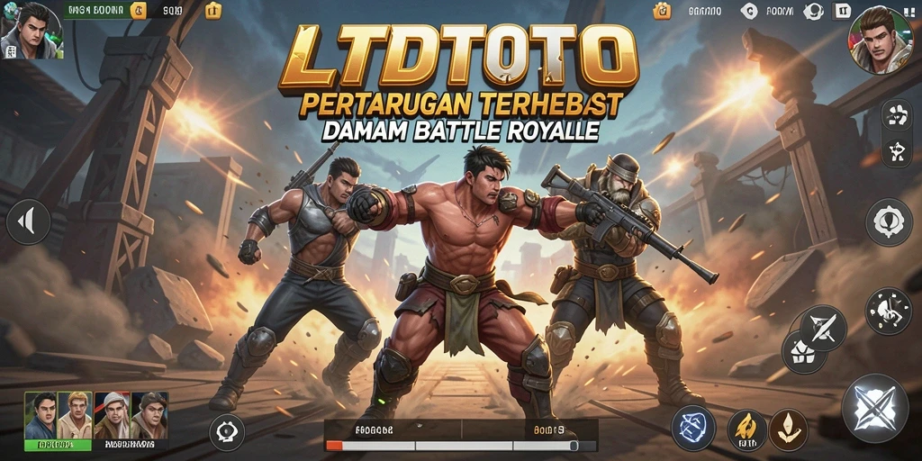 Tangkapan layar gameplay seru LTDTOTO dalam pertempuran Battle Royale.