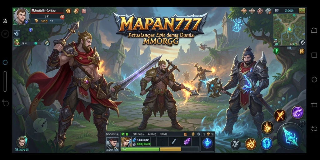 Tampilan gameplay seru di dunia MMORPG MAPAN777 dengan berbagai fitur.