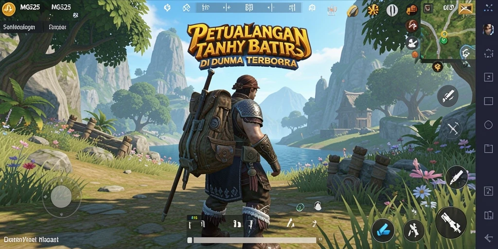 Tampilan gameplay MG525 menampilkan petualangan seru di dunia terbuka yang luas.