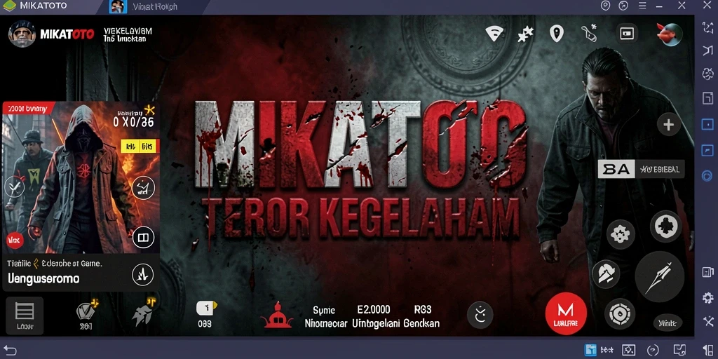 Screenshot gameplay MIKATOTO menunjukkan suasana mencekam yang dihadapi pemain.