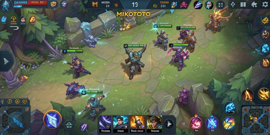 Tampilan seru gameplay MIKOTOTO dalam pertarungan tim.