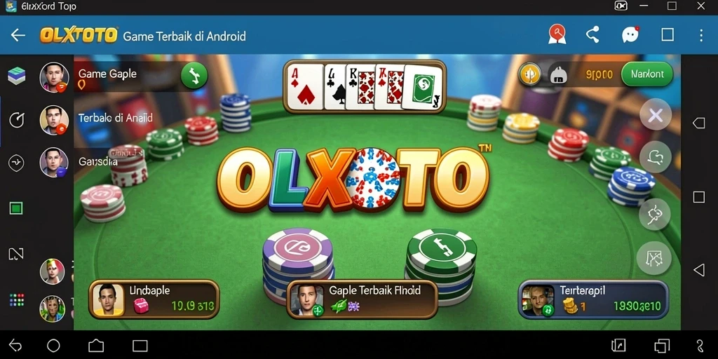 Tampilan utama game Gaple OLXTOTO dengan pemain yang berinteraksi.