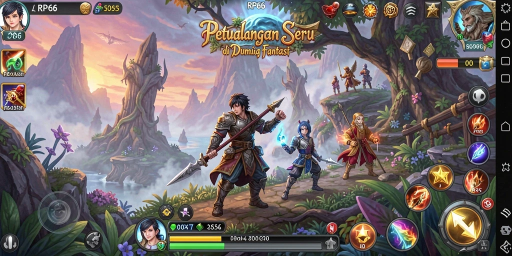 Tampilan gameplay seru di dunia petualangan RP66.