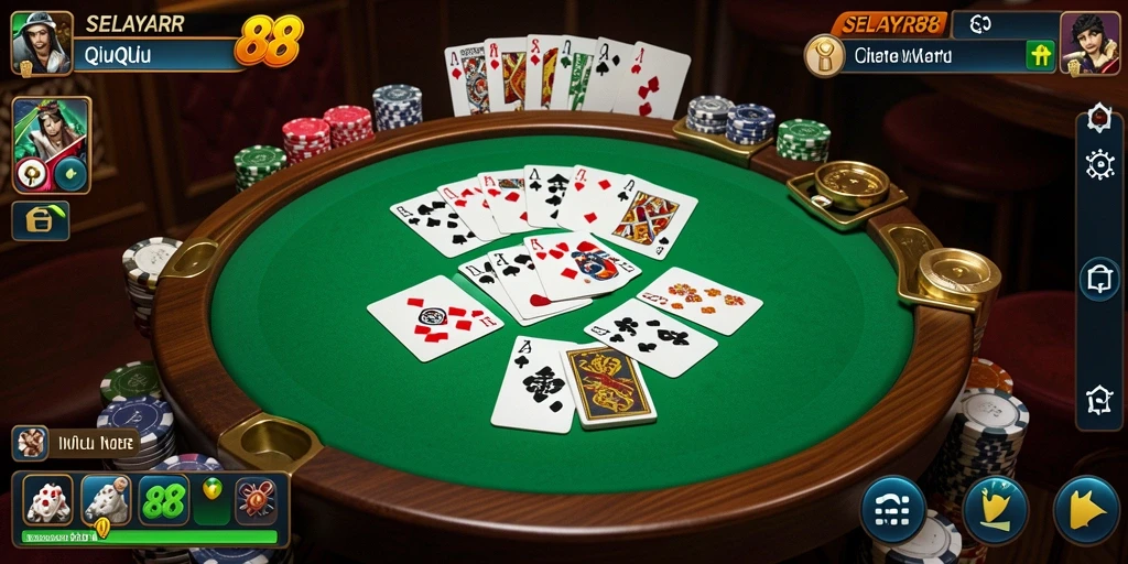 Tangkapan layar gameplay QiuQiu yang seru dan mendebarkan di SELAYAR88.