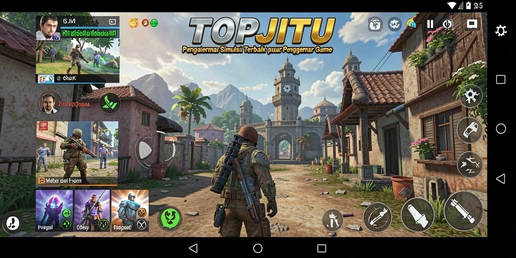Tampilan gameplay dinamis dan interaktif dalam TOPJITU.