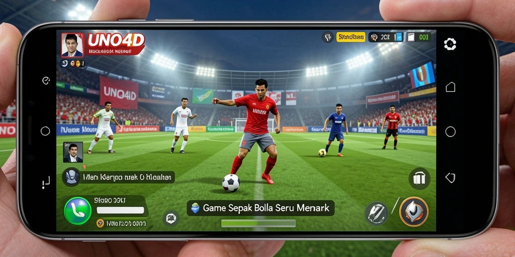 Tangkapan layar utama UNO4D menampilkan aksi seru dalam permainan sepak bola.