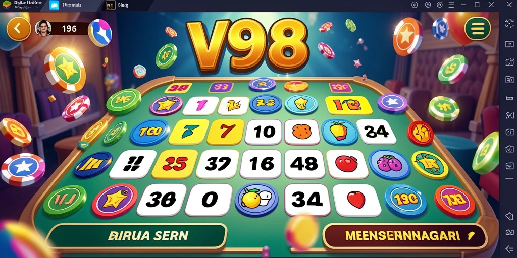 Tampilan gameplay menarik dan interaktif dari V98 Bingo.
