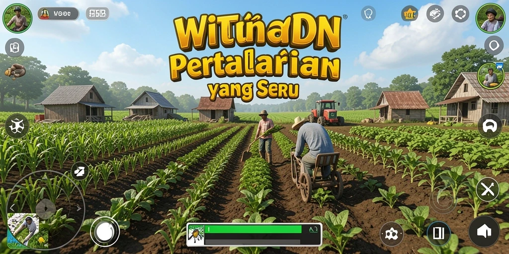 Tampilan gameplay WINIDN yang menarik saat bercocok tanam.